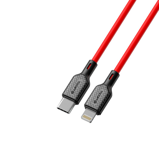 WYEFLOW 8-Pin To USB-C Silicone Data Cable Red
