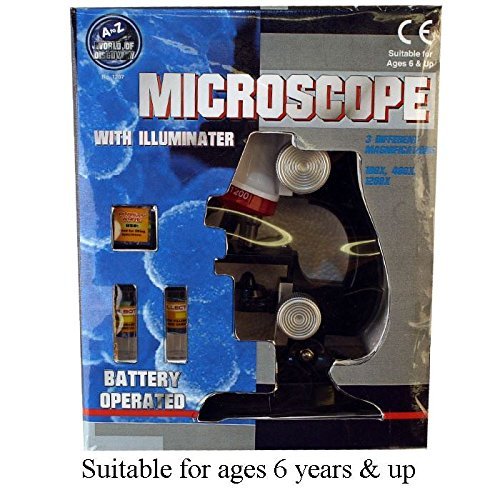 Science Microscope With Illuminator Kids Play set Toy Gift Battery Operated