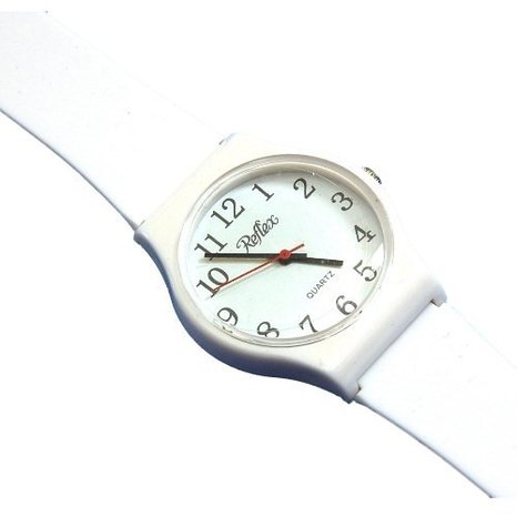 Reflex White Full Plastic Fashion Ladies Girls Trendy Wrist Watch 156