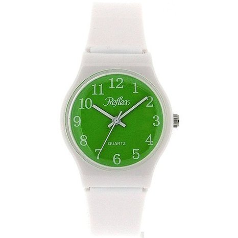 Reflex White Full Plastic Fashion Ladies Girls Trendy Wrist Watch 156