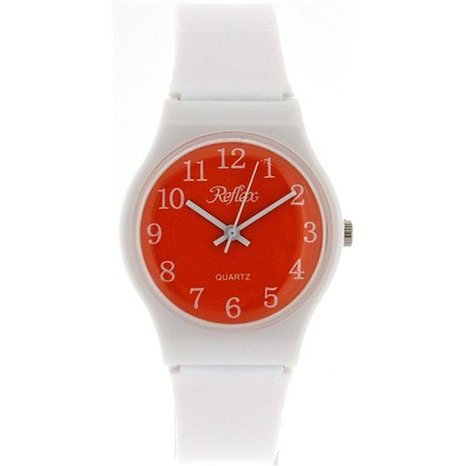 Reflex White Full Plastic Fashion Ladies Girls Trendy Wrist Watch 156