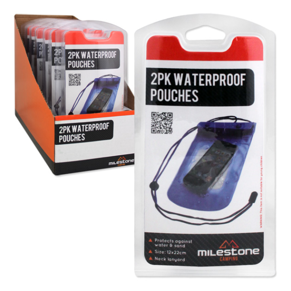 2pk waterproof pouches
