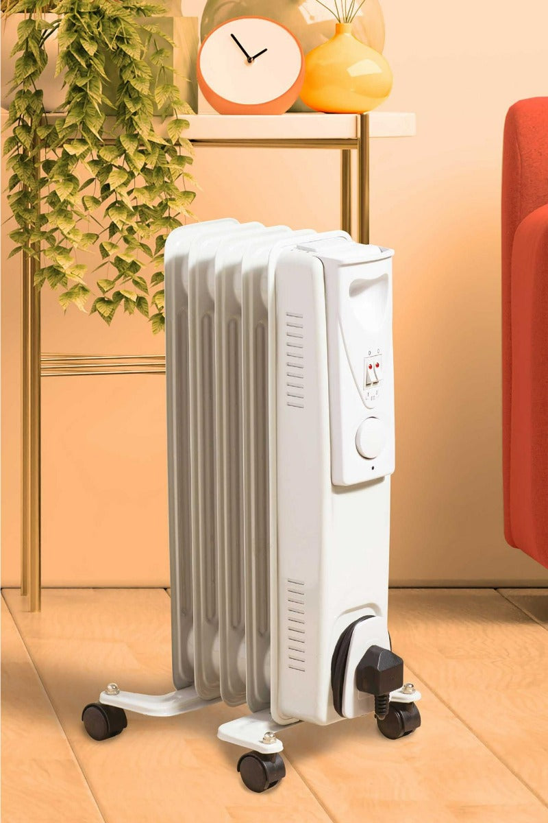 Daewoo 5 Fin 1000W Oil Filled Radiator Portable Heater