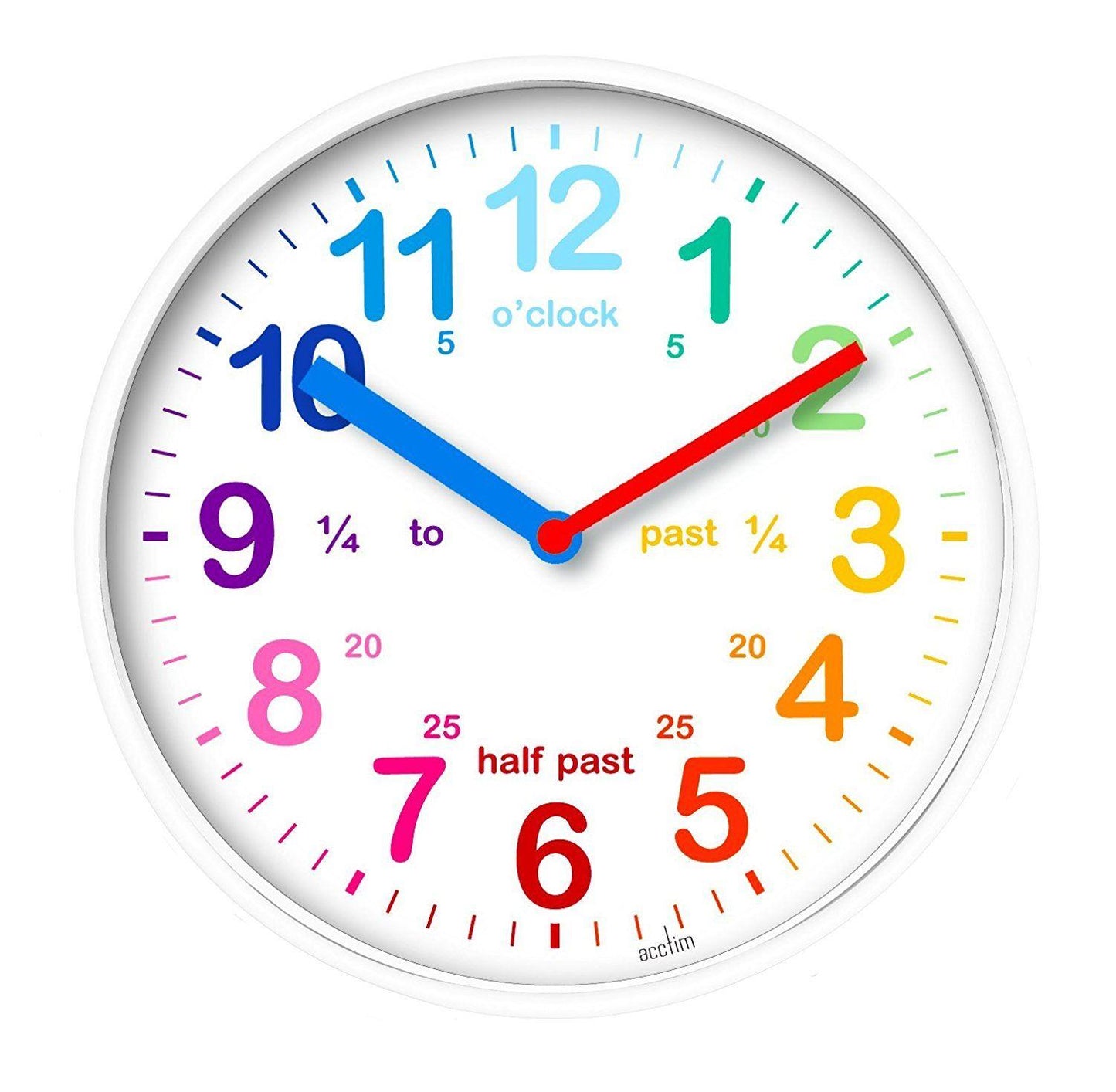 Acctim Wickford Childrens Wall Clock in Pink/White/Red/Blue