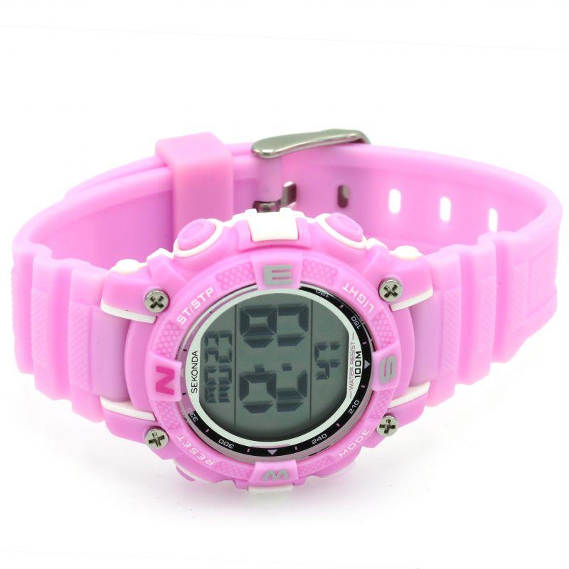 Sekonda Ladies Digital Pink Resin Strap Watch 1763