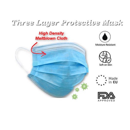 3 ply face mask pack of 50