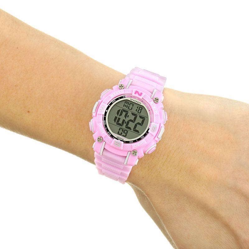 Sekonda Ladies Digital Pink Resin Strap Watch 1763