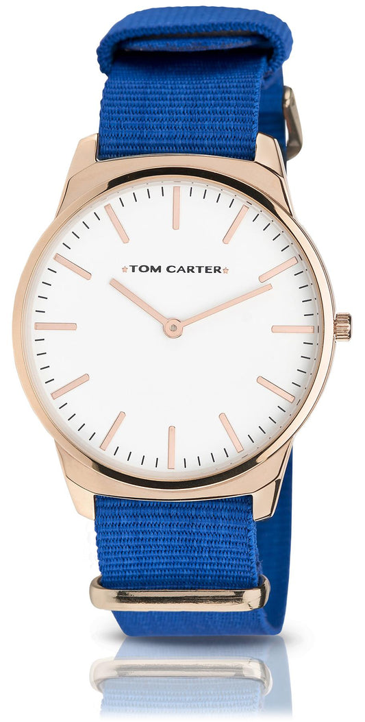 Tom Carter 45mm Blue Ladies Nylon Strap Watch