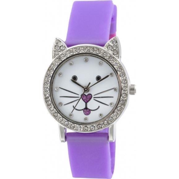 Tikkers Girls Children white Dial Analogue Display Purple silicone Strap Watch TK0107 NEEDS BATTERY