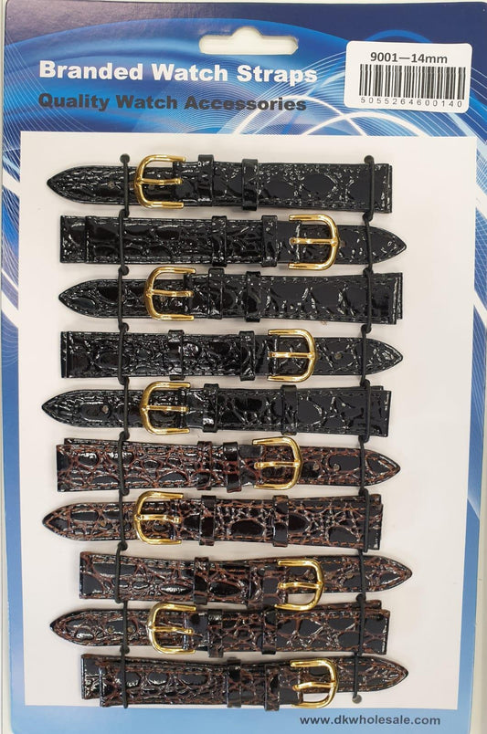 9001 10MM 10PK Leather Watch Straps