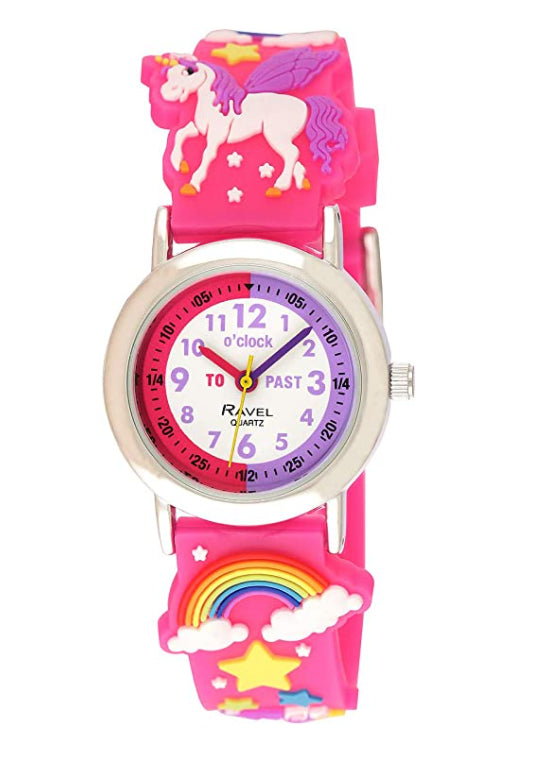 Ravel Children Girls & Boys 3D Cartoon Time Teacher Watch Available Multicolour & Design Strap R1513