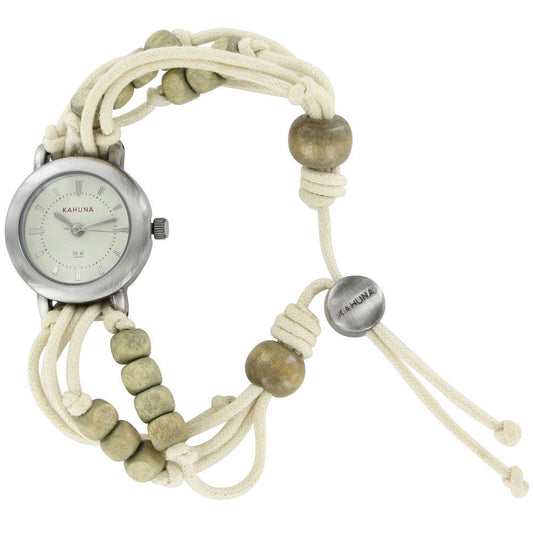 Kahuna Ladies White dial with Fabric Strap Friendship Watch AKLF-0005L  - CLEARANCE NEEDS RE-BATTERY