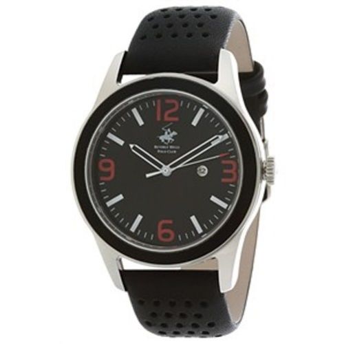 Beverly Hills Polo Club Mens Black Dial Black Strap Designer Watch €“ Bh448-04