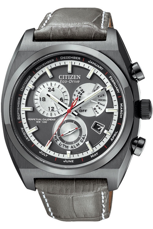 Citizen Calibre 8700 Grey Leather Strap Mens Watch Bl8127-02e