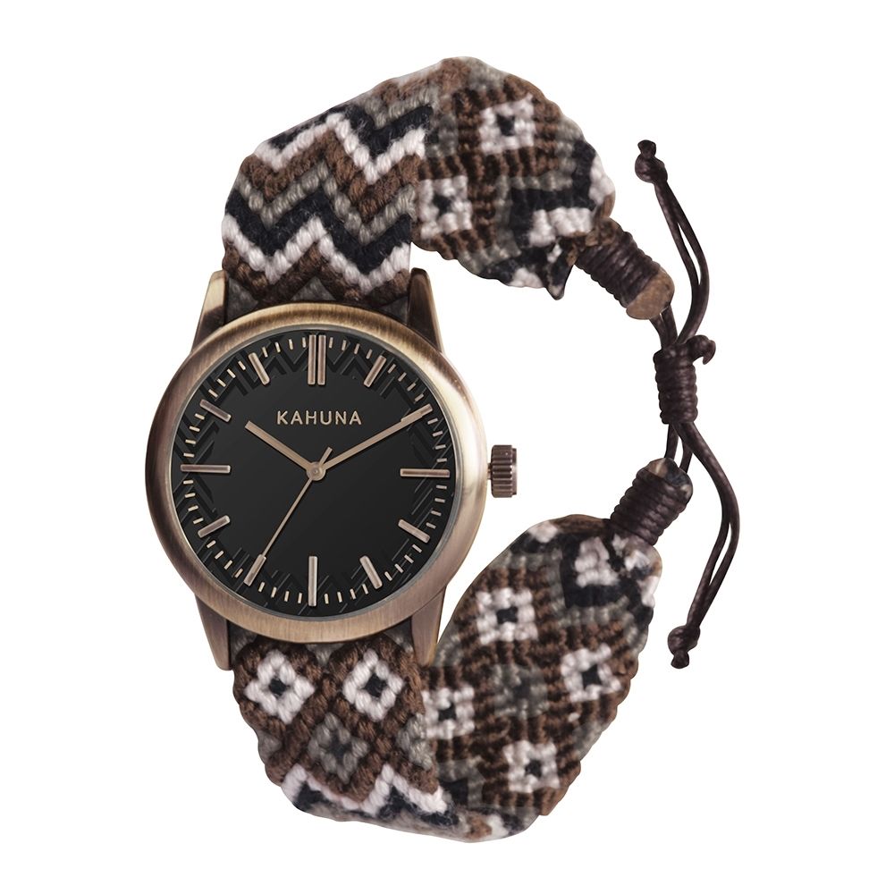 Kahuna Mens Grey Woven Fabric Strap Friendship Watch KGF-0006G  - CLEARANCE NEEDS RE-BATTERY