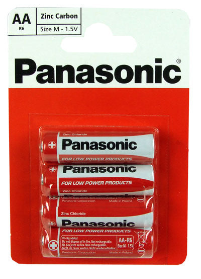 Panasonic AA Size Zinc Carbon Batteries AAR6