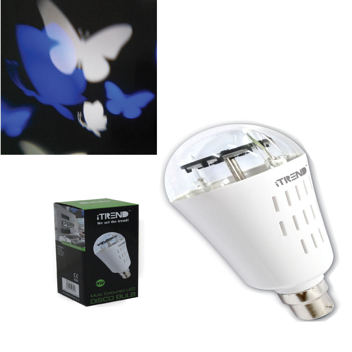iTREND Multi Coloured LED DISCO Bulb 4W Butterfly SL811