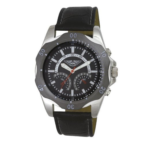 Wingmaster Decorative Multi-eye Mens Sports Quartz Watch With Black Dial Analogue Display Wm0057.1