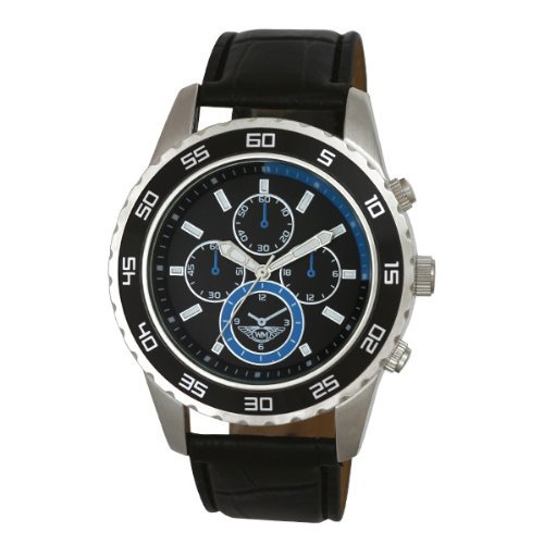Wingmaster Decorative Multi-eye Mens Sports Quartz Watch With Black Dial Analogue Display And Black Strap Wm0058.6