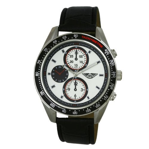 Wingmaster Decorative Multi-eye Mens Sports Quartz Watch With White Dial Analogue Display And Black Strap Wm0059.1