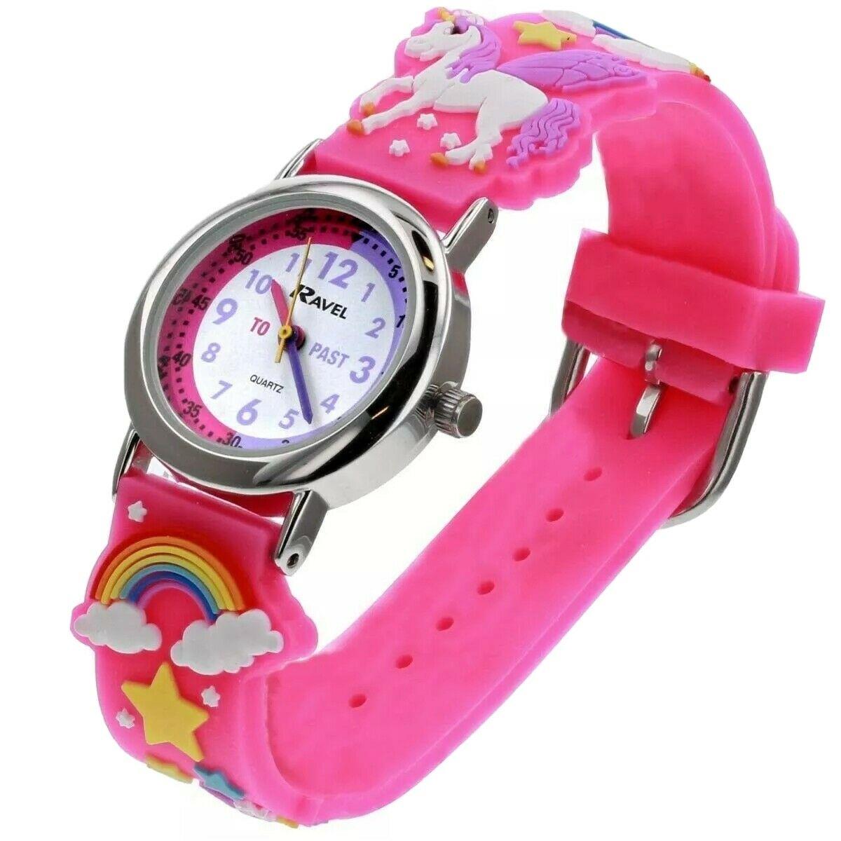 Ravel Children Girls & Boys 3D Cartoon Time Teacher Watch Available Multicolour & Design Strap R1513