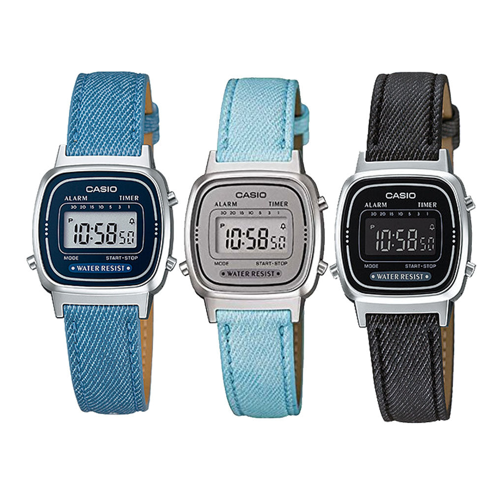 Casio digital clearance watch leather strap