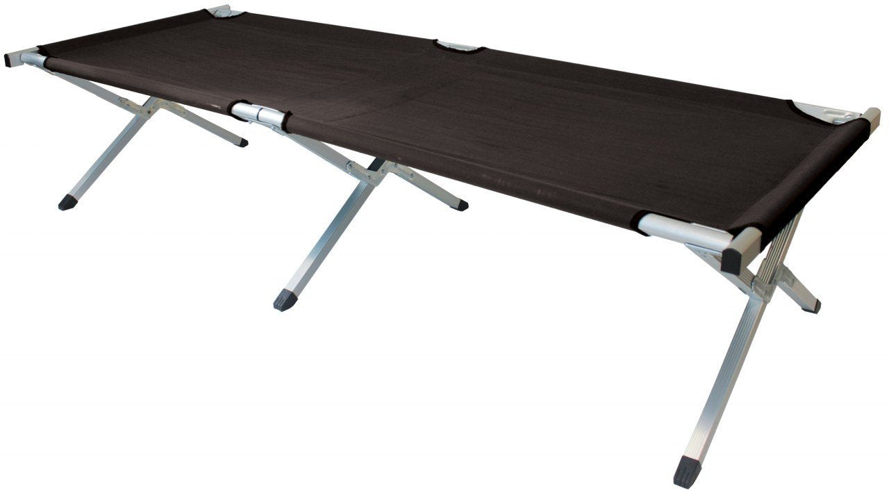 Yellowstone Aluminium Folding Camp Bed - Black FT025