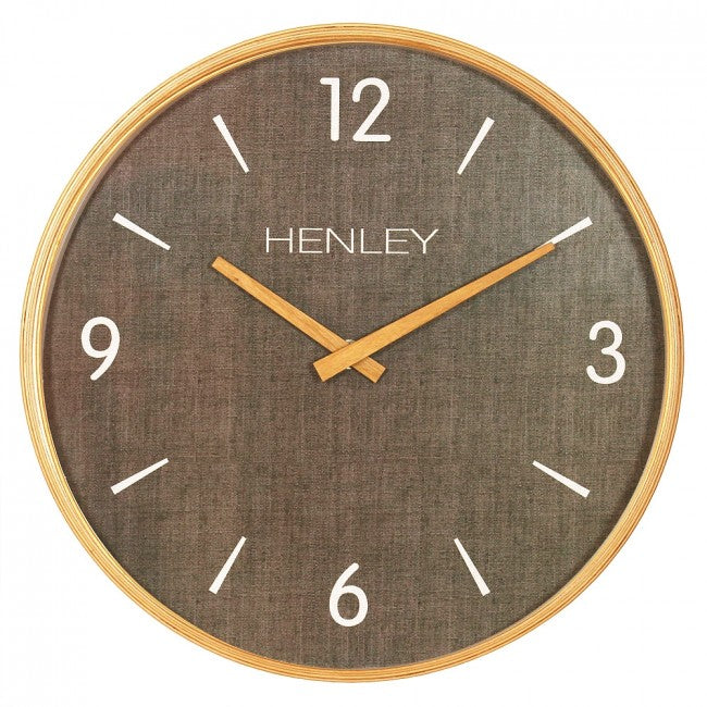 Wooden Textured Weave Wall Clock HCW014-Brown