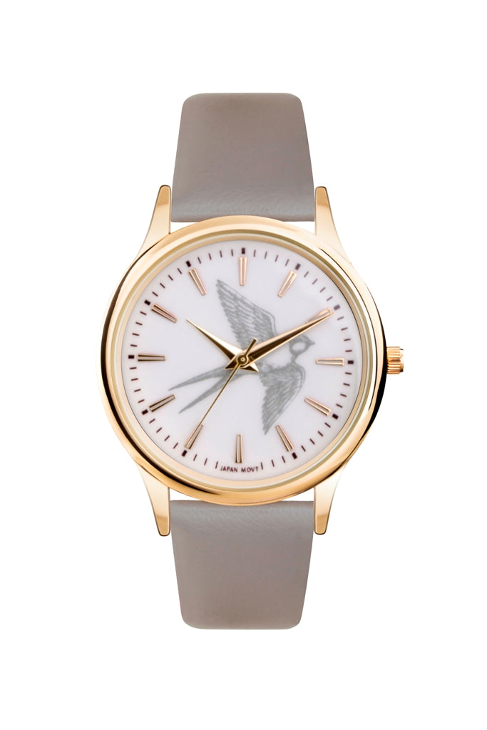 Reflex Ladies Watch Leather Strap White Sparrow Design Dial Ref0006