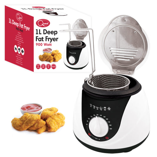 Quest 1.0L Deep Fat Fryer Non-Stick Basket With Removable Handle 900W 35150