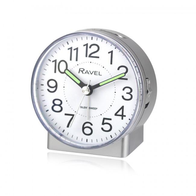 Ravel Round Mid Sized Bedside Quartz Alarm Clock RC039 Available Multiple Colour