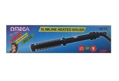 Omega Slimline 13mm Heated Hair Styling Hot Brush Black DK