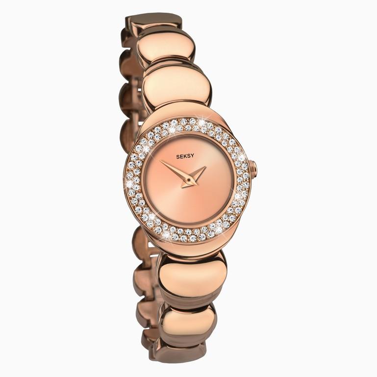 Seksy Ladies Rose Gold Case And Brass Bracelet With Rose Dial 2499 Dk Wholesale Ltd 