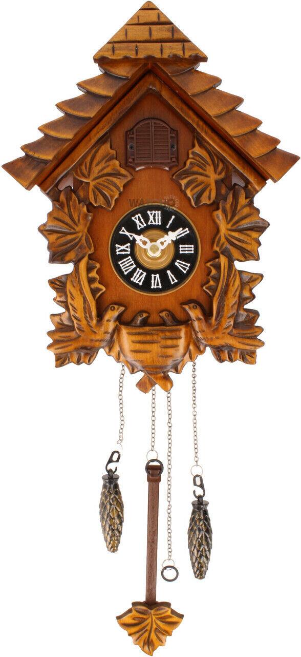 Qtz Cuckoo Clock - Wooden - Pitched Roof