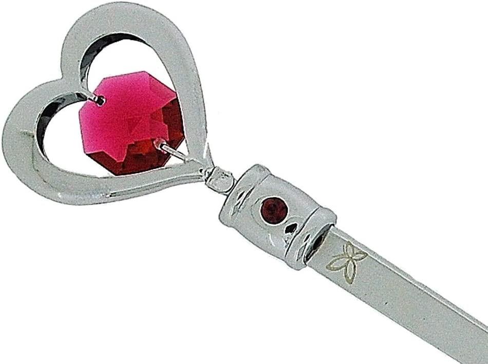 Crystocraft Chrome Plated Heart Letter Opener Made with Swarovski Crystals