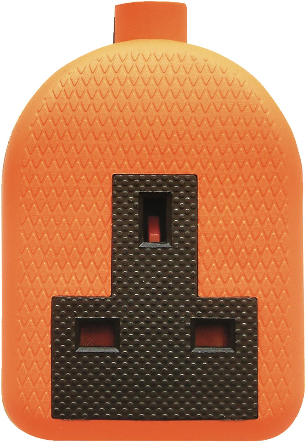 Eagle Single Gang Impact Resistant Extension Socket Orange