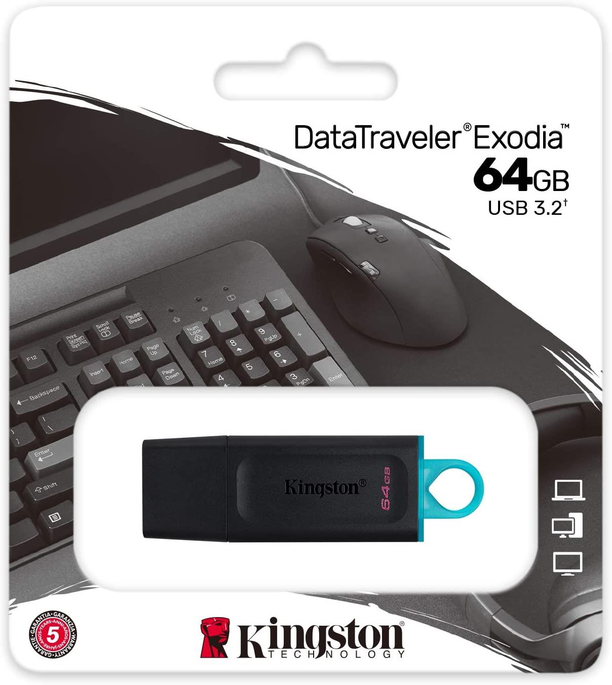 Kingston DataTraveler Exodia Flash Drive USB Stick 3.2 Gen 1- 64GB