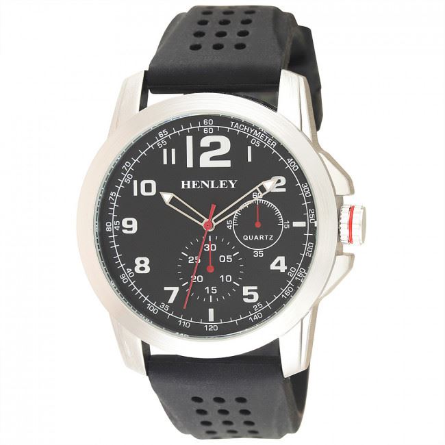 Henley Men's Silicone Crown Silicone Strap Watch H02181