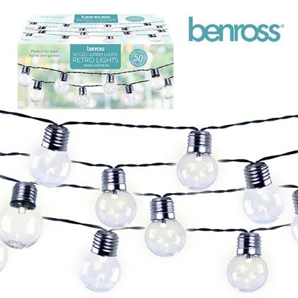 Benross 50 LED Party String Light - Warm White (Carton of 12)