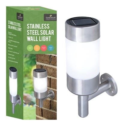 Garden Kraft S/S LED Solar Wall Light (Carton of 12)