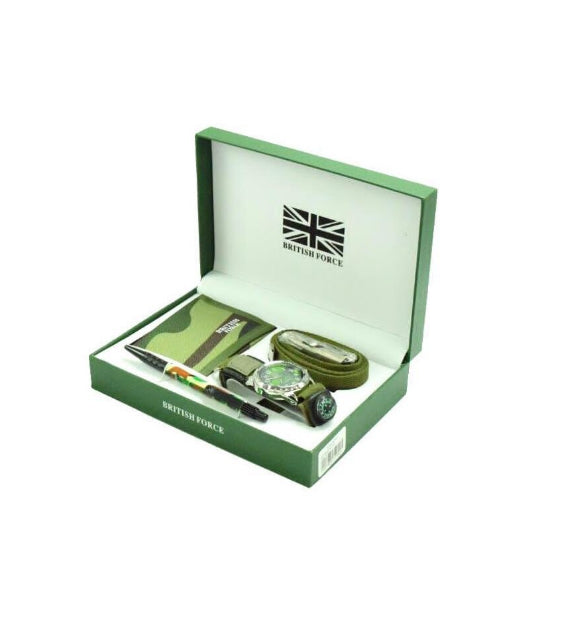 Geneva British Force Army Mens Watch Gift Set 27081