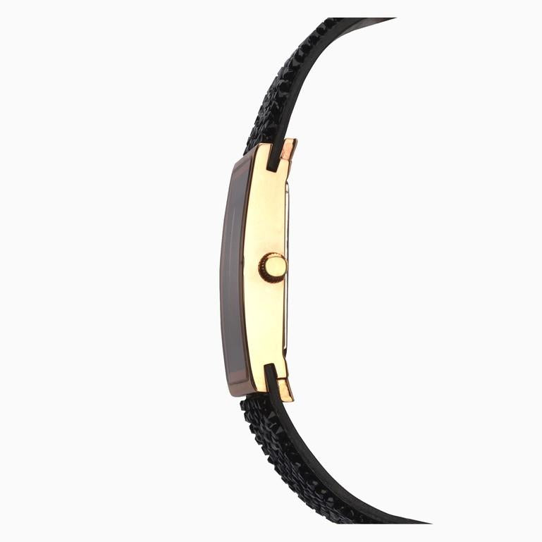 Seksy Rocks Ladies Bling Watch Rose Gold Case & Leather Bracelet With Red Dial 2576