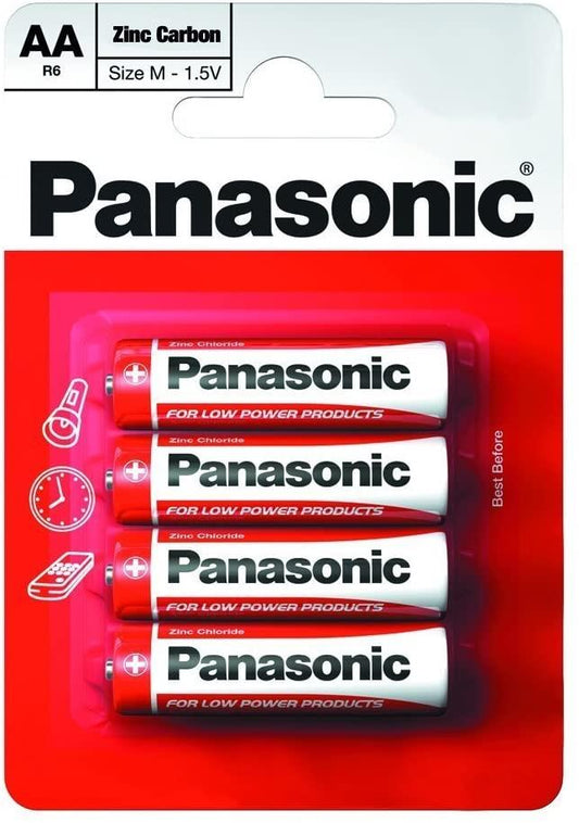 Panasonic AA Zinc Batteries 4 Per Card- Box of 12