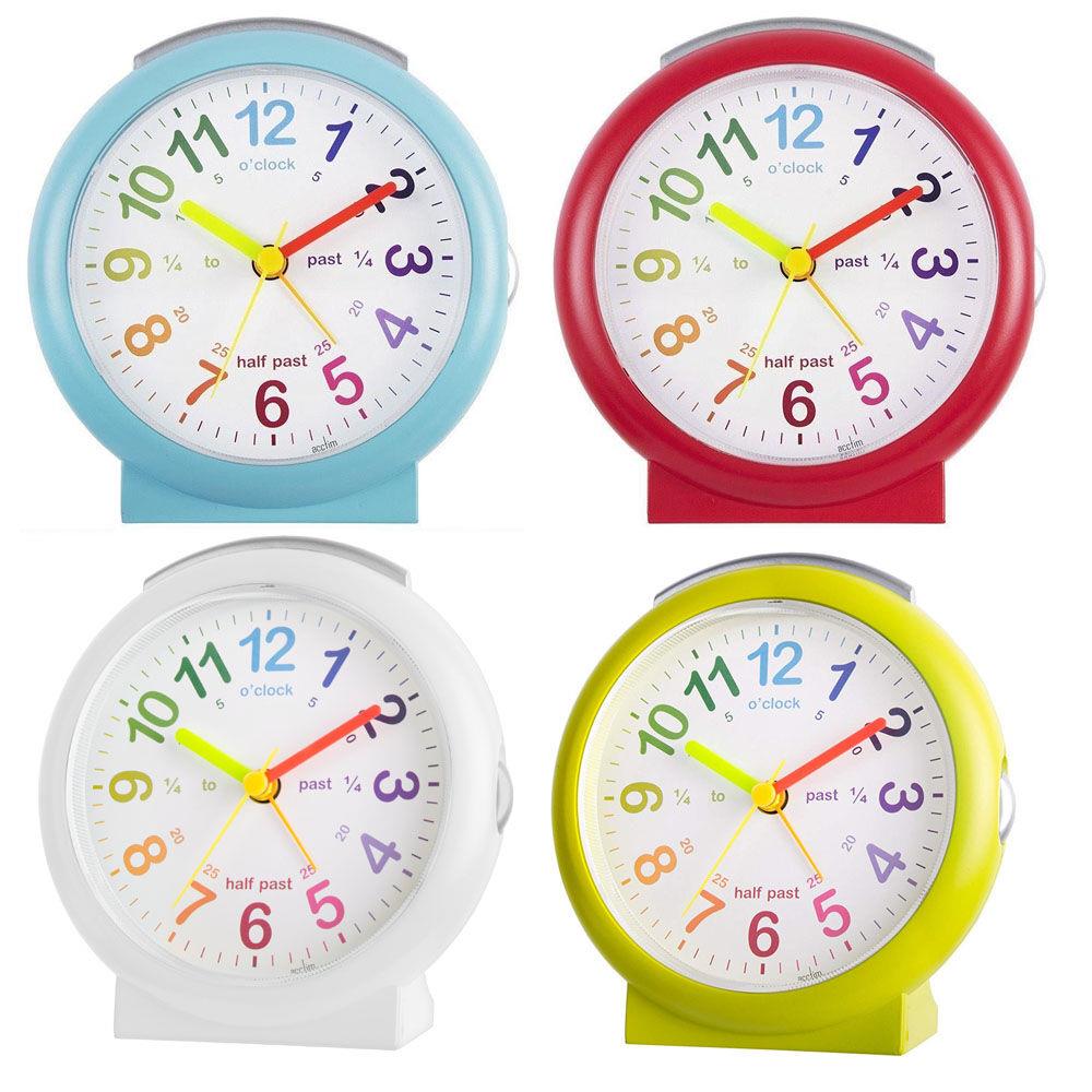 Acctim LULU 2 Childrens Time Teaching Bold Sweep Seconds Alarm Clock 1521 Available Multiple Colour