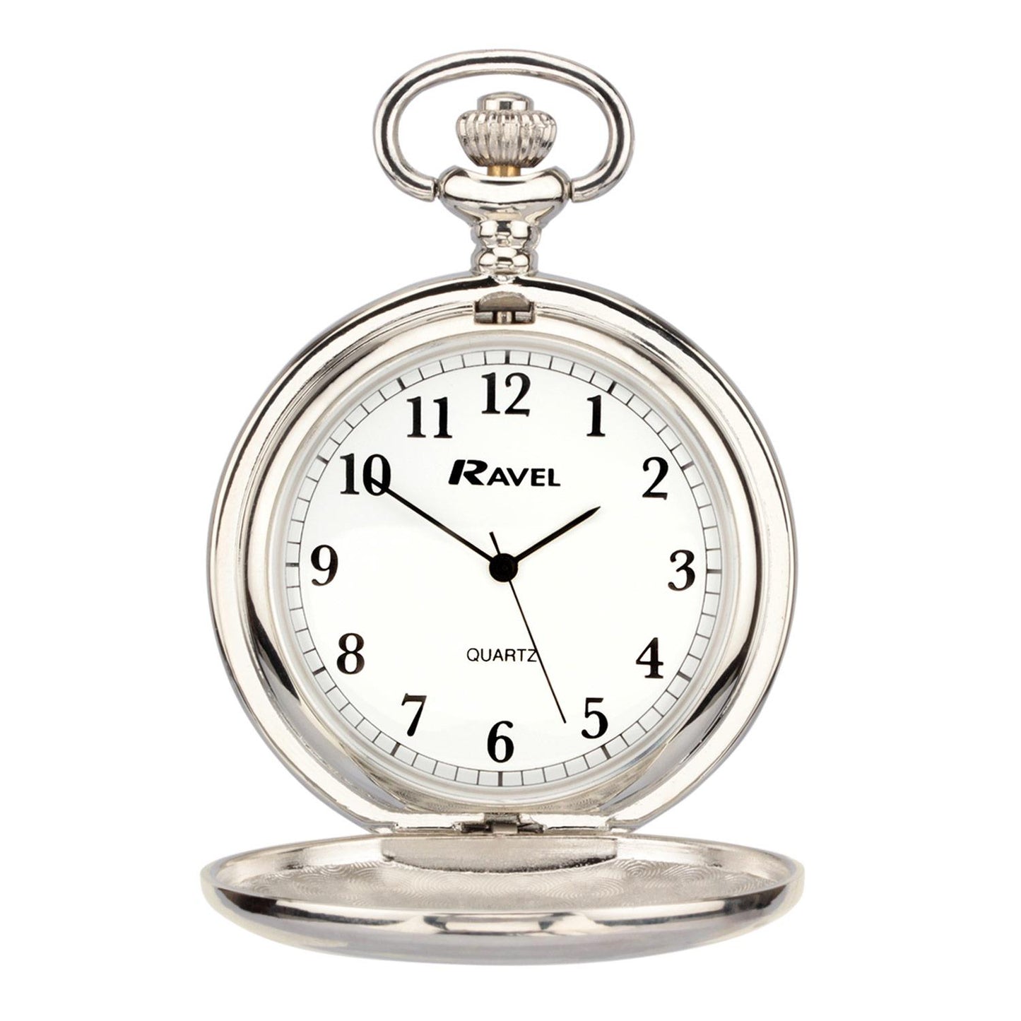 Ravel Plain Pocket Watch Chrome R1001 Available Multiple Colour
