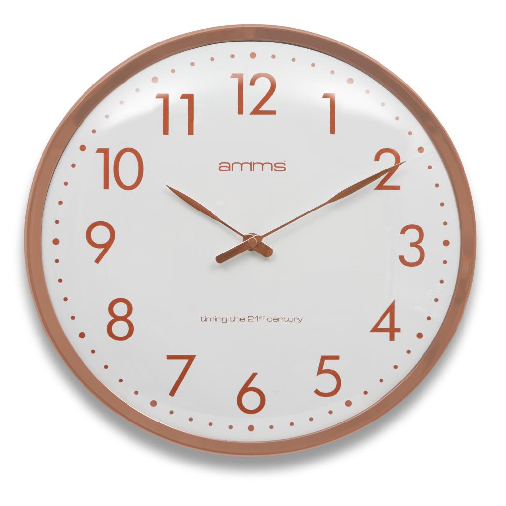 MT9488RG AMMS ROSE GOLD METAL DOME GLASS WALL CLOCK