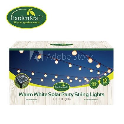 Garden Kraft 10 LED Solar Party String Light (Carton of 12)