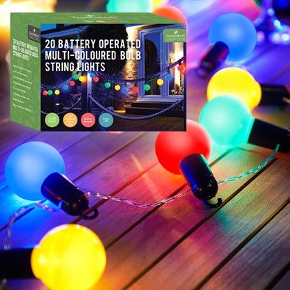 Garden Kraft 20 LED Multi-Coloured Party Lights (Carton of 10)