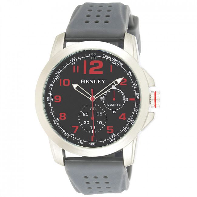 Henley Men's Silicone Crown Silicone Strap Watch H02181