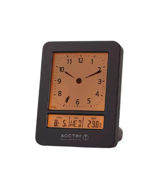 Acctim Sinclair Radio Controlled Analogue/Digital Alarm Clock Black 71723
